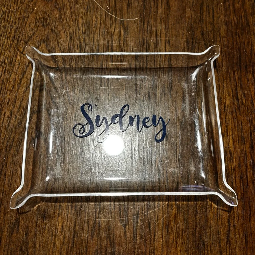 Clear Acrylic Tray with “Sydney” Monogram